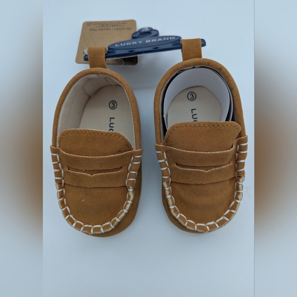 NWT Lucky Brand Baby Size 3 (6-9 months) Tan Shoes/Loafers/Slippers/Moccasins